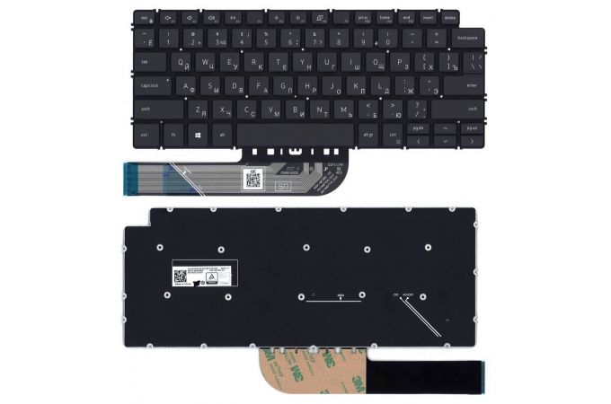 Клавиатура для ноутбука Dell Latitude 3301 черная без рамки