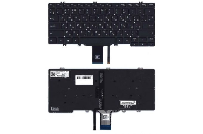 Клавиатура для ноутбука Dell Latitude 7300 черная с подсветкой