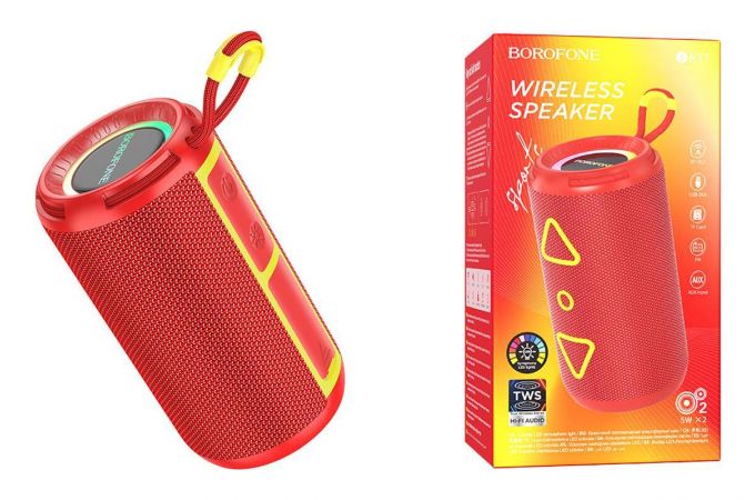 Портативная беспроводная колонка BOROFONE BR37 Noble sports (красный)