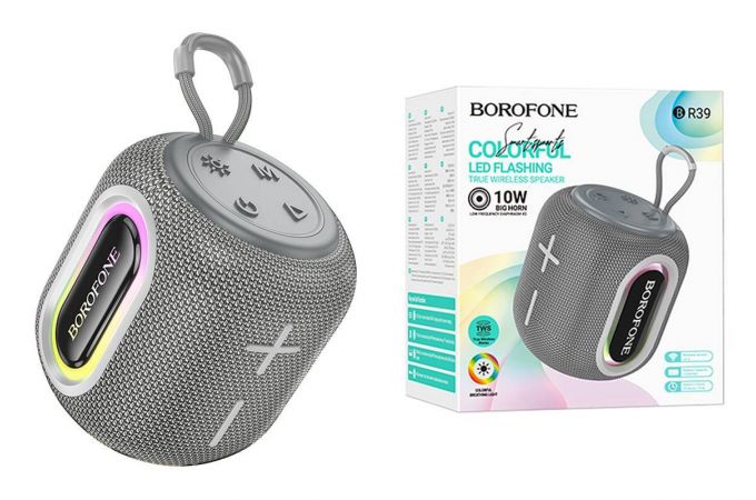 Портативная беспроводная колонка BOROFONE BR39 Kaya sports (темно-серый)