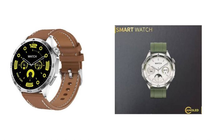 Смарт часы Smart Watch CLASSIC AMOLED GB4942.1 (серебро коричневый ремешок)