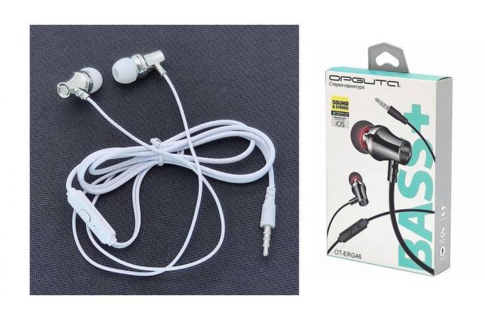 Наушники вакуумные проводные Орбита OT-ERG46 (белый)
