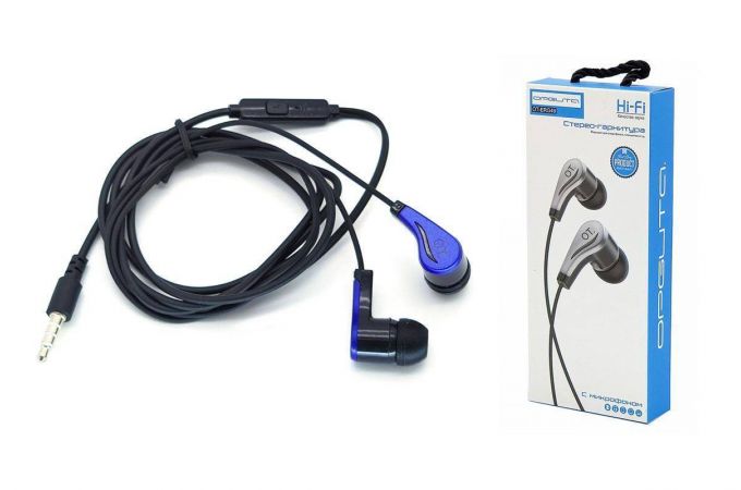 Наушники вакуумные проводные Орбита OT-ERG49 (синий)