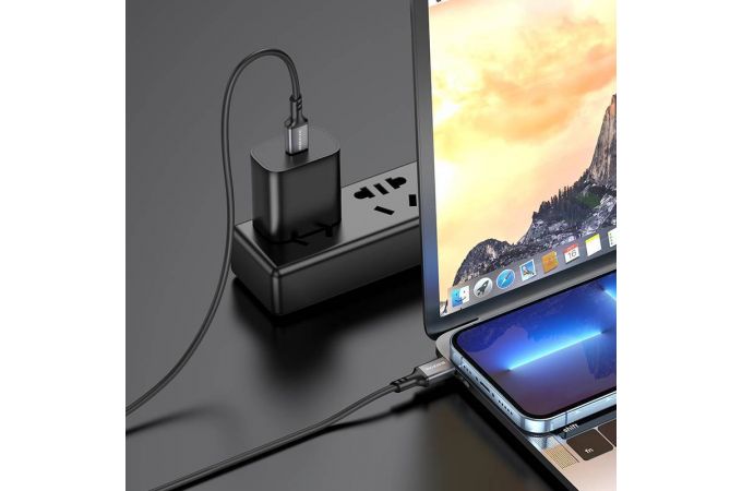 Кабель USB Type-C - USB Type-C BOROFONE BX83, PD60W (черный) 1м силиконовый