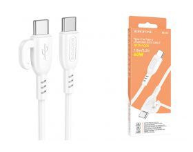 Кабель USB Type-C - USB Type-C BOROFONE BX91, PD60W (белый) 1м