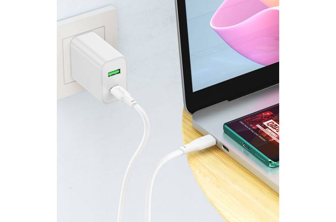 Кабель USB Type-C - USB Type-C HOCO X93 PD60W (белый) 1м