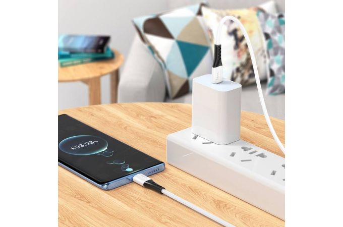 Кабель USB Type-C - USB Type-C HOCO X82 PD60W (белый) 1м (силиконовый)