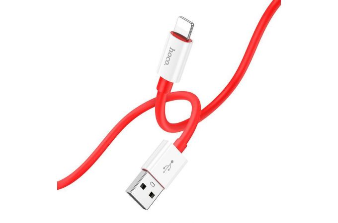 Кабель USB - Lightning HOCO X87, 2,4A (красный) 1м (силиконовый)