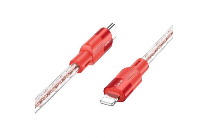 Кабель USB Type-C - Lightning HOCO X99 PD27W (красный) 1м (силиконовый)