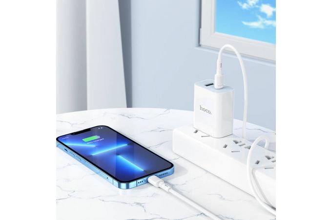 Кабель USB Type-C - Lightning HOCO X83 PD20W (белый) 1м