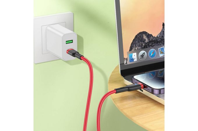 Кабель USB Type-C - Lightning HOCO U117, 3A PD20W (черный) 1м