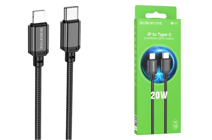 Кабель USB Type-C - Lightning BOROFONE BX87 (черный) 1м