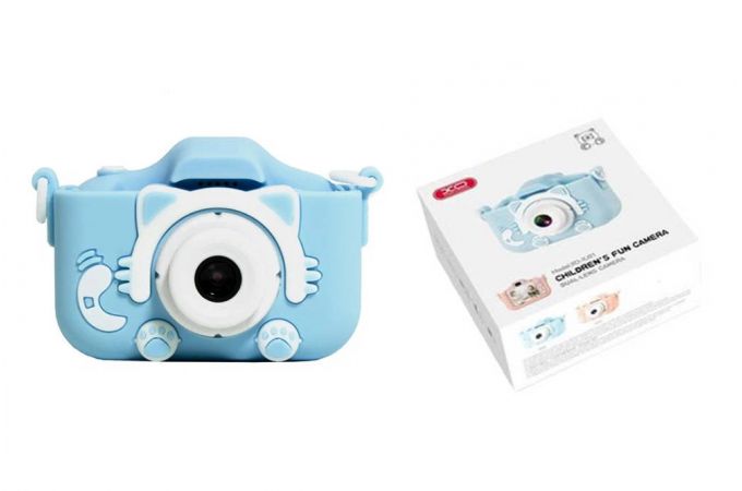 Детский фотоаппарат XO XJ0 Cartoon Dual Lens with Silicone Case Blue