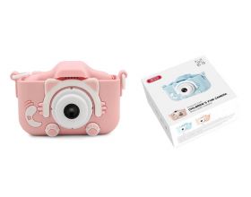 Детский фотоаппарат XO XJ01 Cartoon Dual Lens with Silicone Case pink