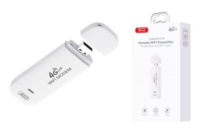 4G USB модем XO CF19 Portable Mobile WiFi Transmitter (without 4G card) White