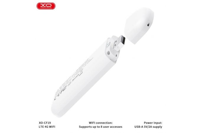 4G USB модем XO CF19 Portable Mobile WiFi Transmitter (without 4G card) White