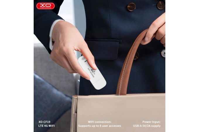 4G USB модем XO CF19 Portable Mobile WiFi Transmitter (without 4G card) White
