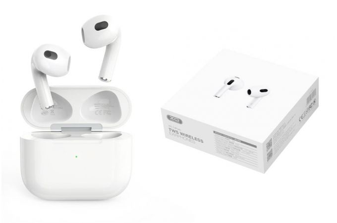 Наушники вакуумные беспроводные XO T4Pods (simple version without in-ear detection and wireless charging) White