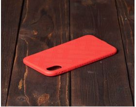 Чехол для iPhone X с полосками (красный)
