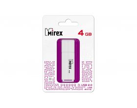 Флешка USB 2.0 Mirex LINE WHITE 4GB (ecopack)