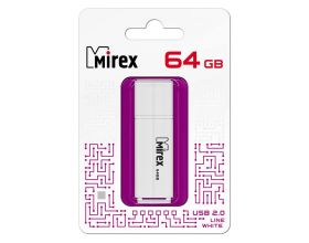 Флешка USB 2.0 Mirex LINE WHITE 64GB (ecopack)