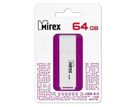 Флешка USB 2.0 Mirex LINE WHITE 64GB (ecopack)