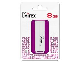 Флешка USB 2.0 Mirex LINE WHITE 8GB (ecopack)