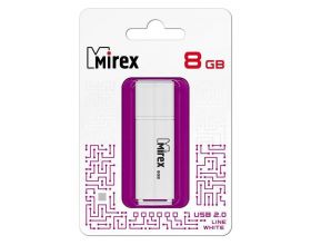 Флешка USB 2.0 Mirex LINE WHITE 8GB (ecopack)