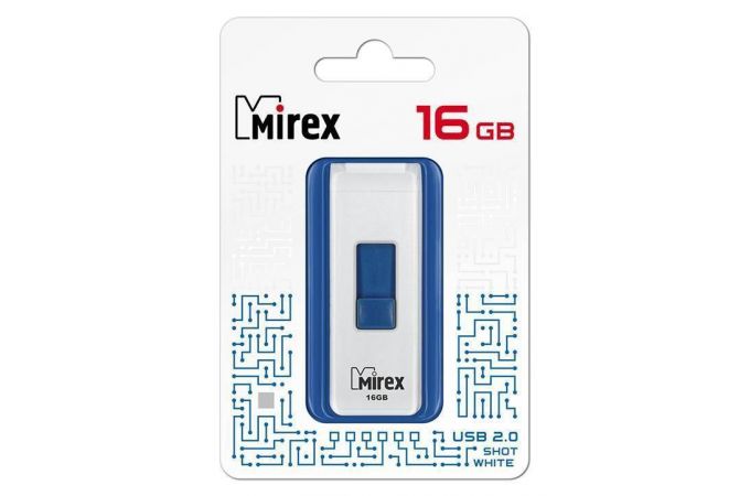 Флешка USB 2.0 Mirex SHOT WHITE 16GB (ecopack)