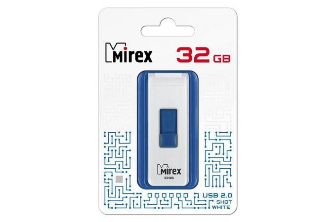 Флешка USB 2.0 Mirex SHOT WHITE 32GB (ecopack)