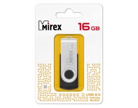 Флешка USB 2.0 Mirex SWIVEL BLACK 16GB (ecopack)