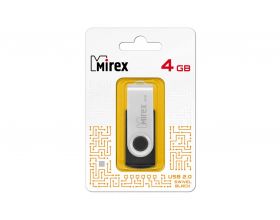 Флешка USB 2.0 Mirex SWIVEL BLACK 4GB (ecopack)