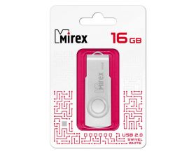 Флешка USB 2.0 Mirex SWIVEL WHITE 16GB (ecopack)