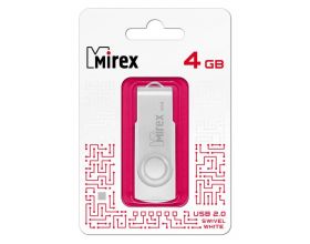 Флешка USB 2.0 Mirex SWIVEL WHITE 4GB (ecopack)