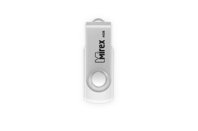 Флешка USB 2.0 Mirex SWIVEL WHITE 4GB (ecopack)