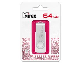 Флешка USB 2.0 Mirex SWIVEL WHITE 64GB (ecopack)