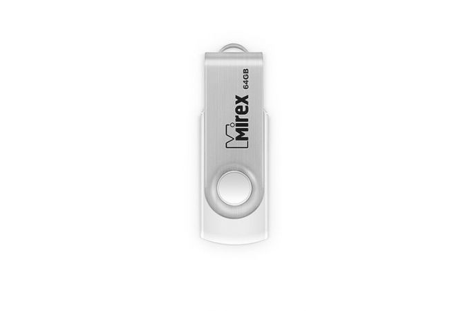 Флешка USB 2.0 Mirex SWIVEL WHITE 64GB (ecopack)