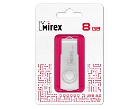 Флешка USB 2.0 Mirex SWIVEL WHITE 8GB (ecopack)