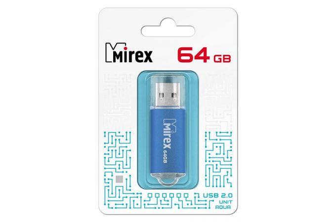 Флешка USB 2.0 Mirex UNIT AQUA 64GB (ecopack)