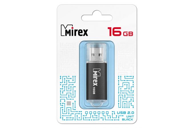 Флешка USB 2.0 Mirex UNIT BLACK 16GB (ecopack)