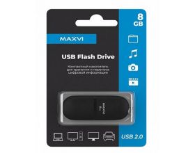 Флешка USB 2.0 Maxvi SF Black 8Gb