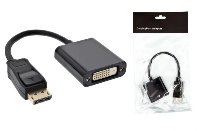 Конвертер переходник DisplayPort (папа) - DVI-I (мама)