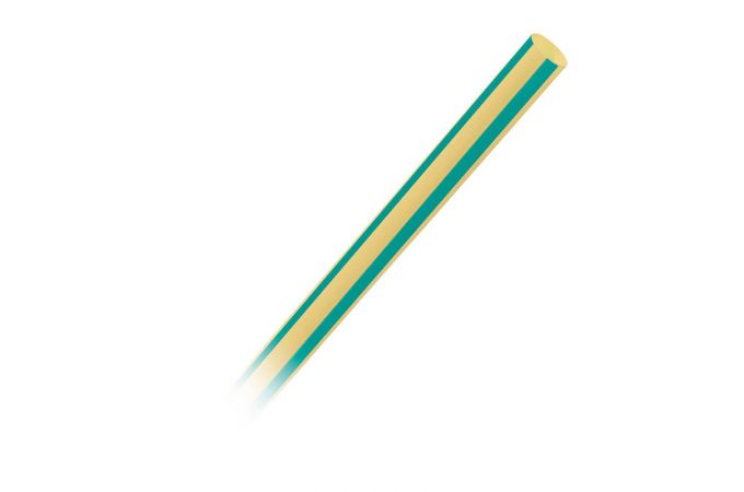 Термоусаживаемая трубка 2/1, желто-зеленая, 1 метр (SBE-HST-2-yg)
