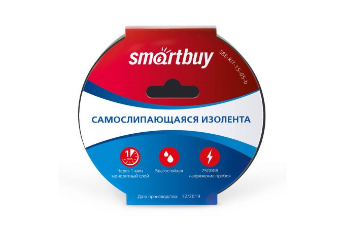 Самослипающаяся изолента Smartbuy, 0,76x15мм, 5 метров, черная (SBE-RIT-15-05-b)