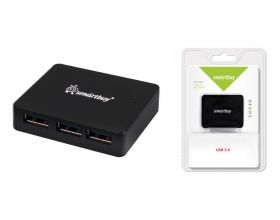 USB 3.0 Хаб Smartbuy 6000, 4 порта, черный (SBHA-6000-K)