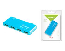 USB 2.0 Хаб Smartbuy 6110, 4 порта, голубой (SBHA-6110-B)