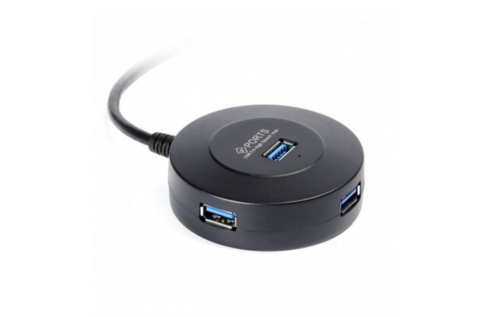 USB 3.0 хаб, 4 порта, СуперЭконом круглый, черный, SBHA-7314-B/50