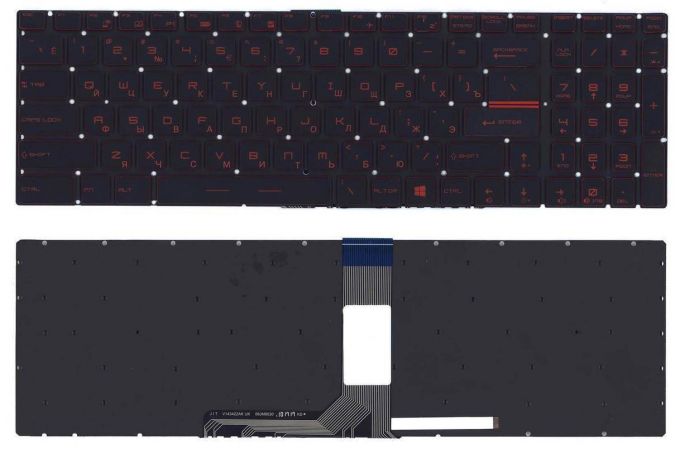Клавиатура для ноутбука MSI GT72 черная под красную подсветку