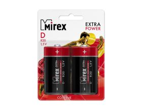 Батарейка солевая Mirex R20 / D 1,5V  цена за 2 шт (2/12/96), блистер (23702-ER20-E2)