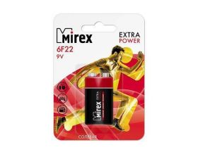 Батарейка солевая Mirex 6F22 / Крона 9V  цена за 1 шт (1/12/240), блистер (23702-6F22-E1)